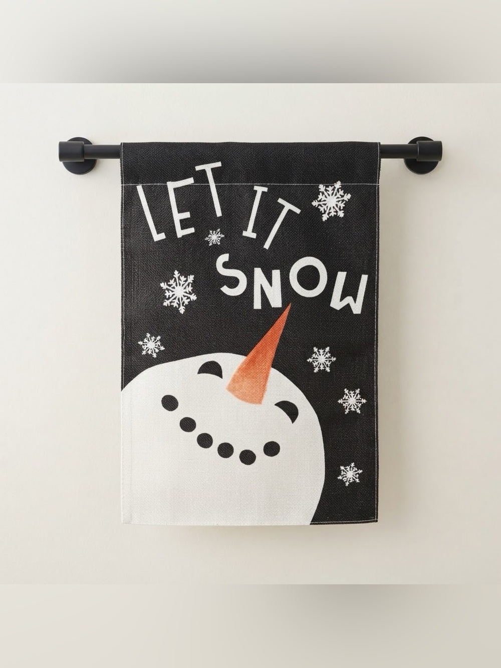 Let It Snow Double Sided Winter Snowman Garden Flag Burlap Holiday Decor Outdoor